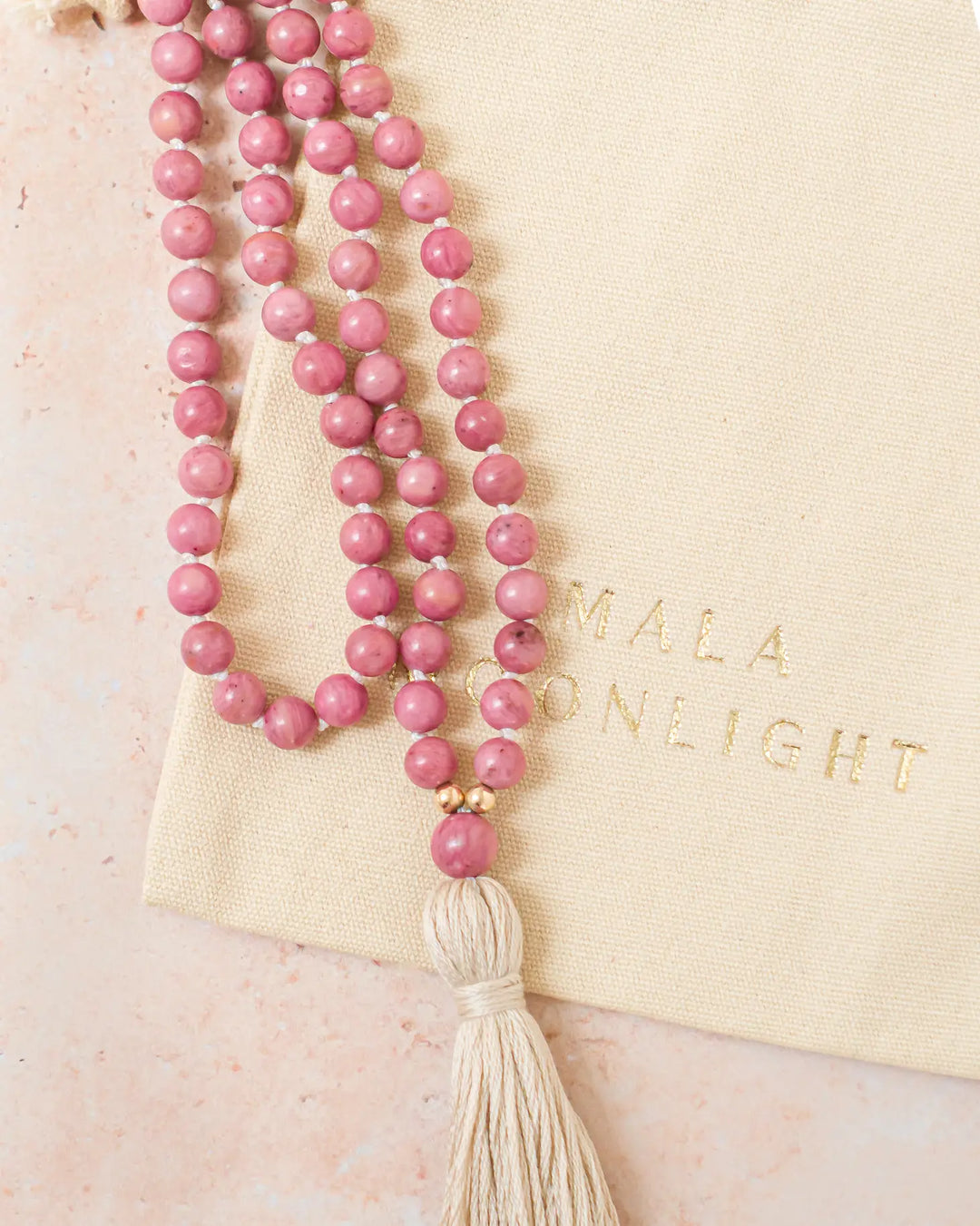 Rhodonite Mala Beads Necklace