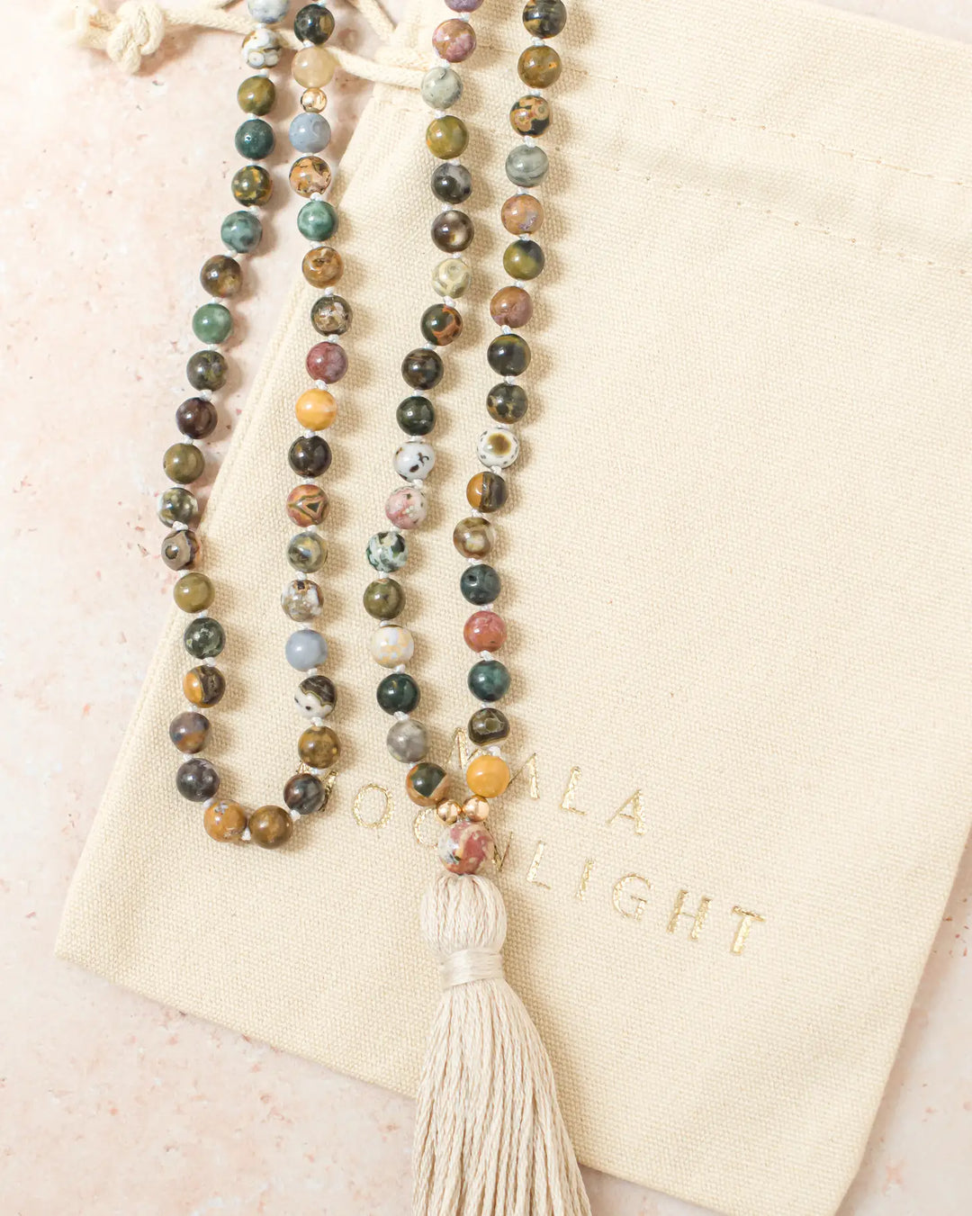 Ocean Jasper Mala Beads Necklace