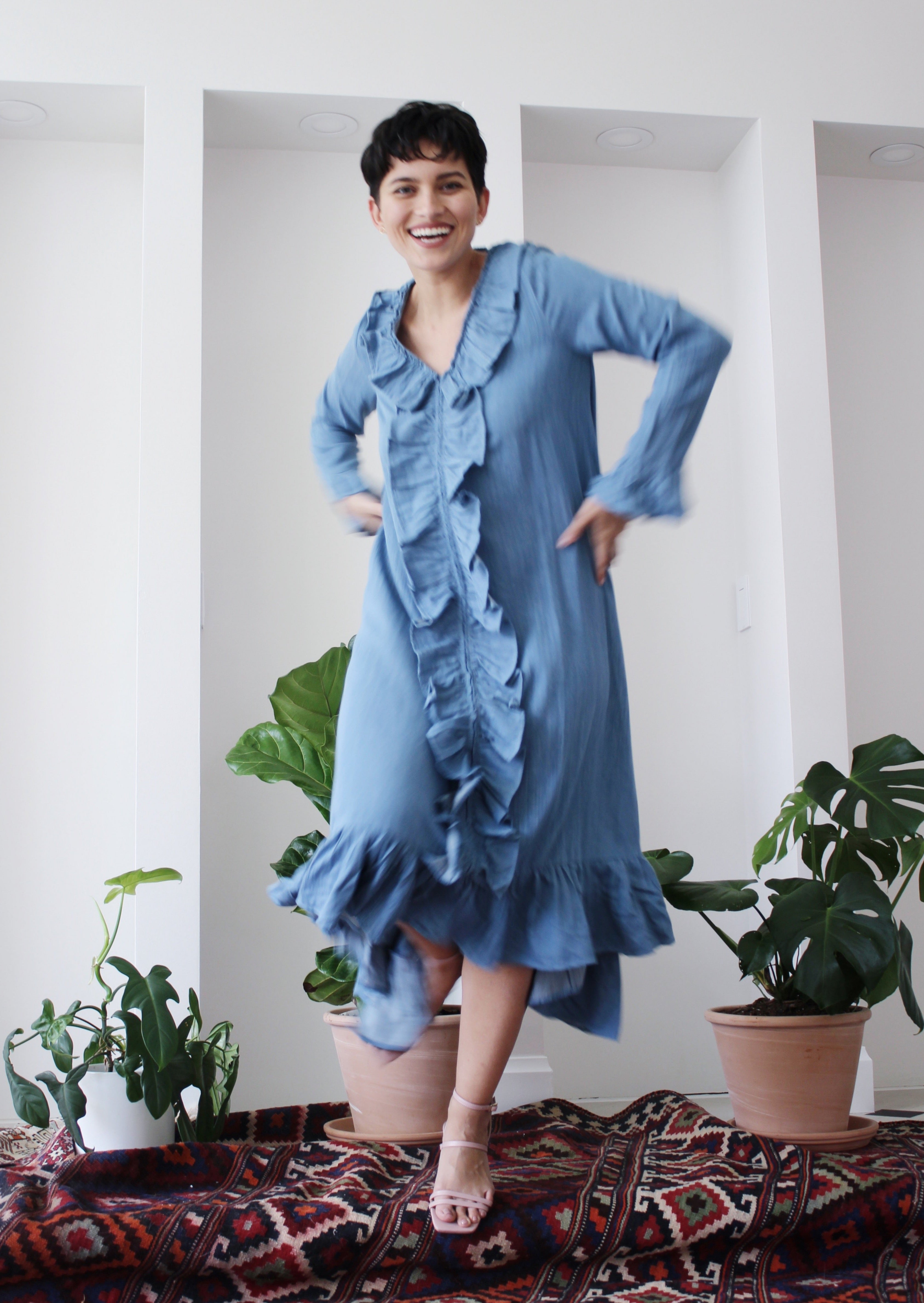Eco Friendly Maxi Dress Long Sleeve Women’s Shop Ruffle Dresses Sustainable