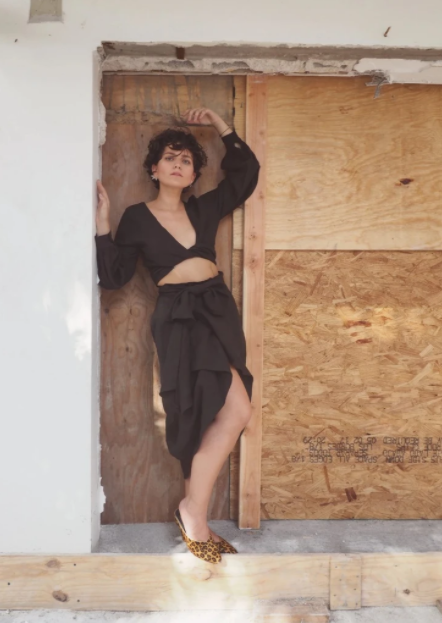 SAMPLE SALE - Cocoon Black Linen Skirt
